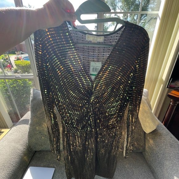 Michael Kors | Black / Gold Mini-Dress (L) - Picture 6 of 8